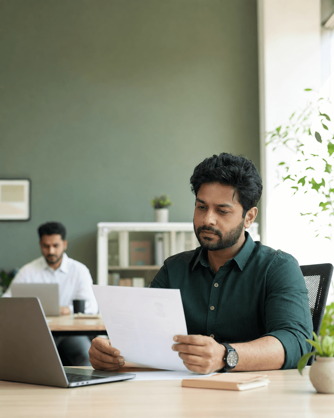 Hiring manager reviewing a candidate resume